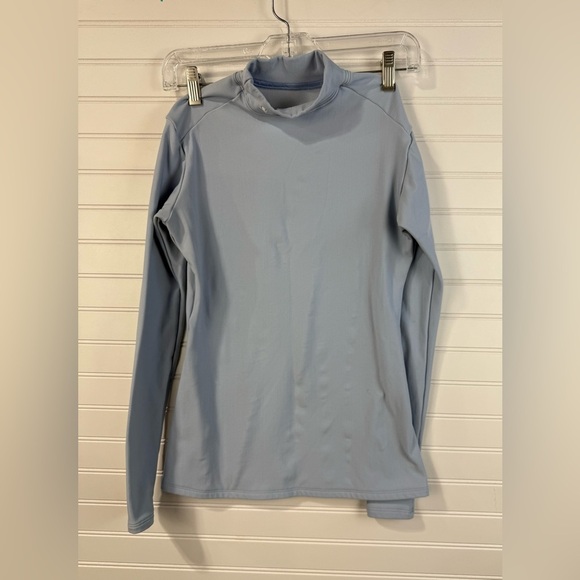 Under Armour‎ women’s baby blue form fitting turtleneck base layer. Size L - Picture 2 of 5